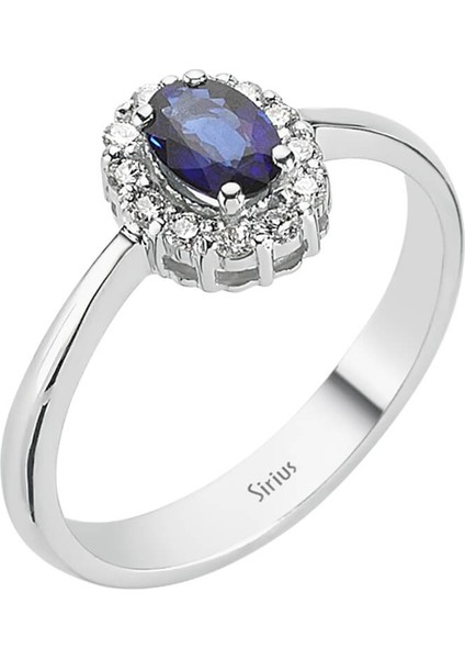 Pırlanta ve Oval Safir Taşlı Anturaj Yüzük 0417R0126