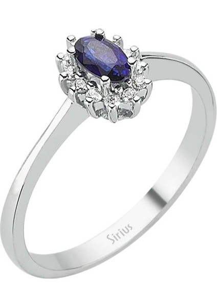 Pırlanta ve Oval Safir Taşlı Anturaj Yüzük 0417R0129