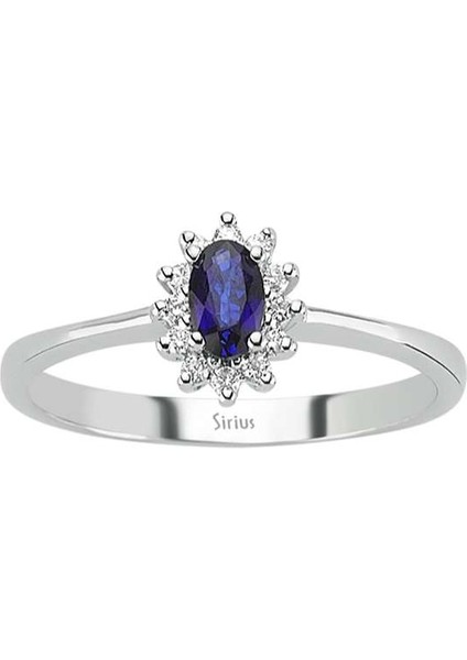 Pırlanta ve Oval Safir Taşlı Anturaj Yüzük 0417R0129 fiyatları