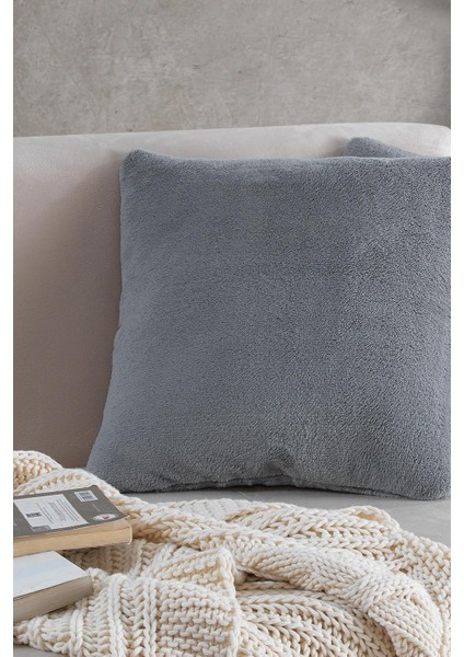 Sofa | 2 Adet Gri Renk Welsoft Kırlent Kılıfı Yastık Kılıfı 44 x 44 cm fiyatları