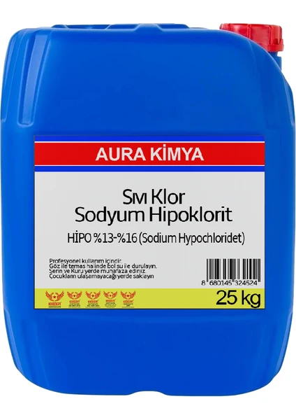 Aura Kimya Sıvı Klor 25 kg Sodyum Hipoklorit %15