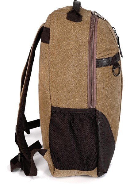 9128 Canvas Su Geçirmez Kumaş Sırt Çantası Bej modelleri