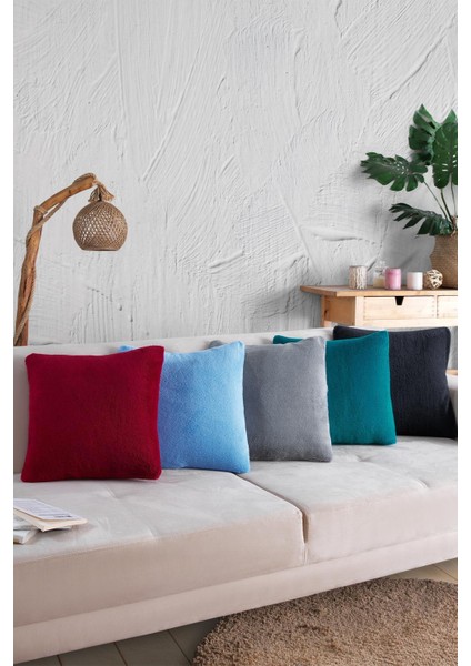 Sofa | 2 Adet Kırmızı Renk Welsoft Kırlent Kılıfı Yastık Kılıfı 44 x 44 cm