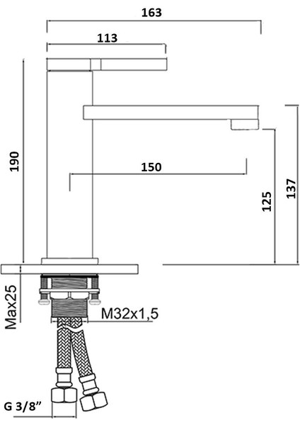Moon Black Lavabo Bataryası Siyah modelleri