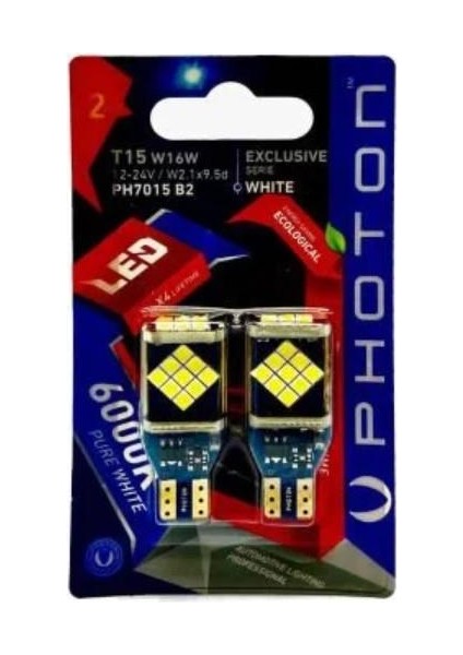 T15 W16W 12-24V 24 Led Exclusive Serie (2'li Blister)