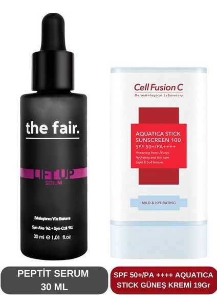 the fair. Yaşlanma Karşıtı Peptit Serum Ve Aquatica Stick Güneş Kremi Set