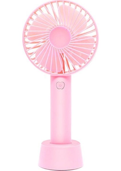 F-01 Mini Dikey Masa Fanı Şarjlı 3 Kademeli Vantilatör Klima Soğutucu Fan Pembe