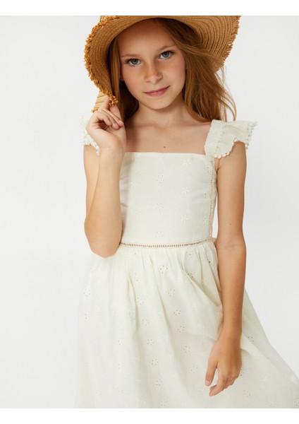 Elbise Fırfırlı Askılı Çiçek Işlemeli Astarlı fiyatları