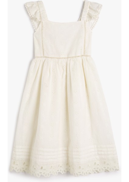 Elbise Fırfırlı Askılı Çiçek Işlemeli Astarlı modelleri