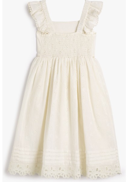 Elbise Fırfırlı Askılı Çiçek Işlemeli Astarlı fırsatları