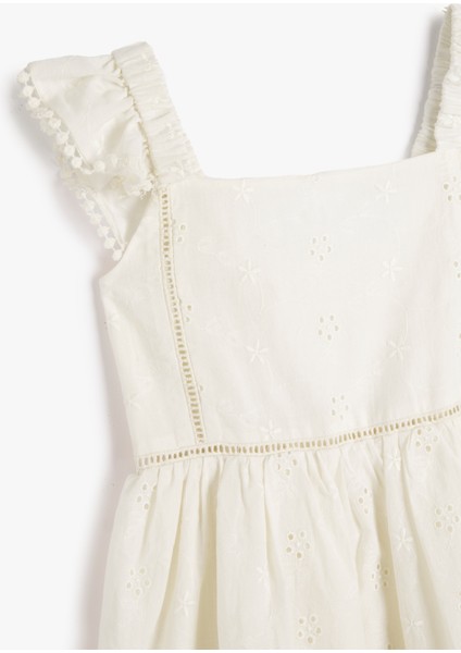 Elbise Fırfırlı Askılı Çiçek Işlemeli Astarlı indirimleri