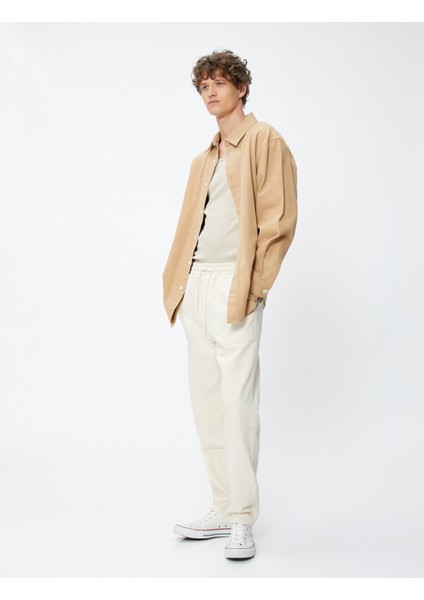 Beli Bağcıklı Pantolon Cep Detaylı Pamuklu