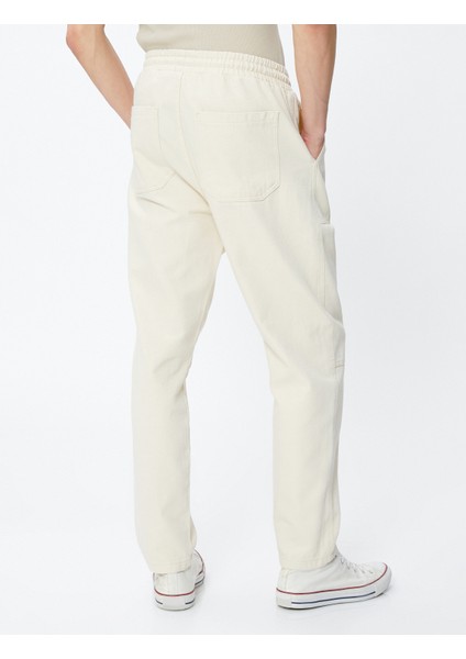 Beli Bağcıklı Pantolon Cep Detaylı Pamuklu fırsatları
