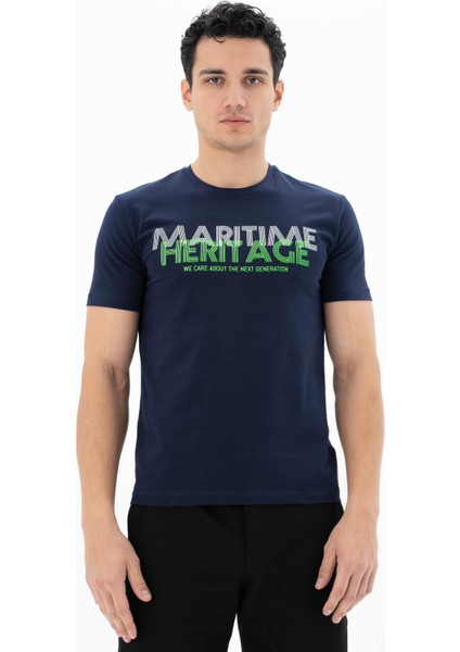 Erkek Slim Fit Bisiklet Yaka Tişört Y25344452201