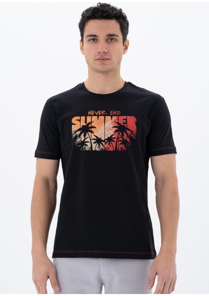 Erkek Regular Fit Bisiklet Yaka Tişört Y25344404001