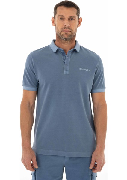 Erkek Regular Fit Parça Boyama Polo Yaka Tişört Y25374376301