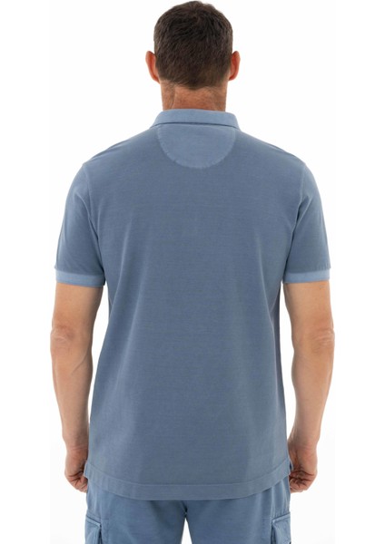 Erkek Regular Fit Parça Boyama Polo Yaka Tişört Y25374376301