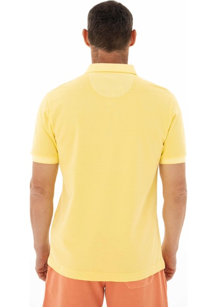Erkek Regular Fit Parça Boyama Polo Yaka Tişört Y25374376301