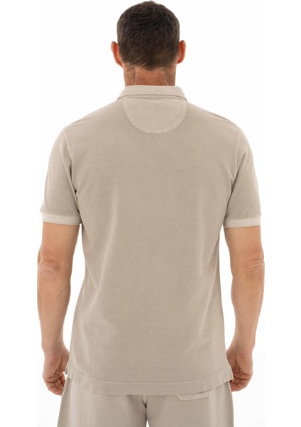 Erkek Regular Fit Parça Boyama Polo Yaka Tişört Y25374376301