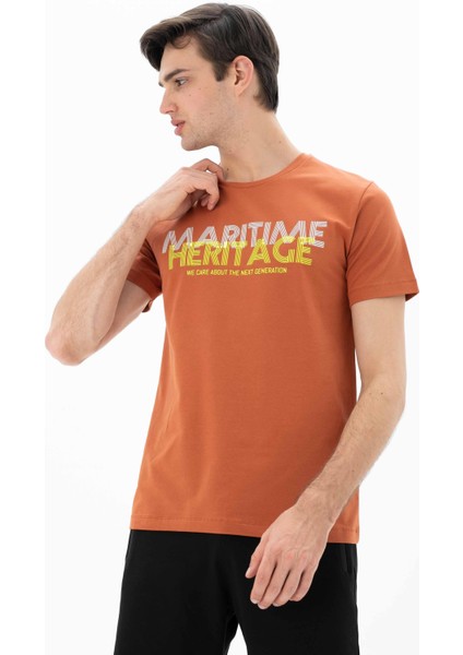 Erkek Slim Fit Bisiklet Yaka Tişört Y25344452201