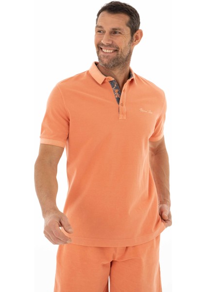 Erkek Regular Fit Parça Boyama Polo Yaka Tişört Y25374376301