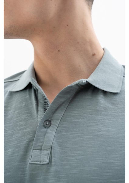 Erkek Regular Fit Parça Boyama Polo Yaka Tişört Y25374490301