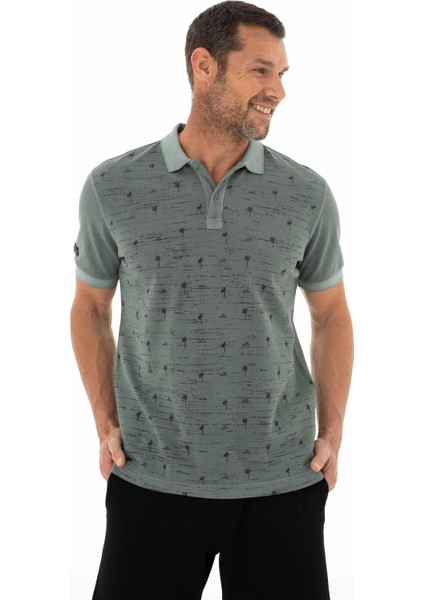 Erkek Regular Fit Parça Boyama Polo Yaka Tişört Y25374376101