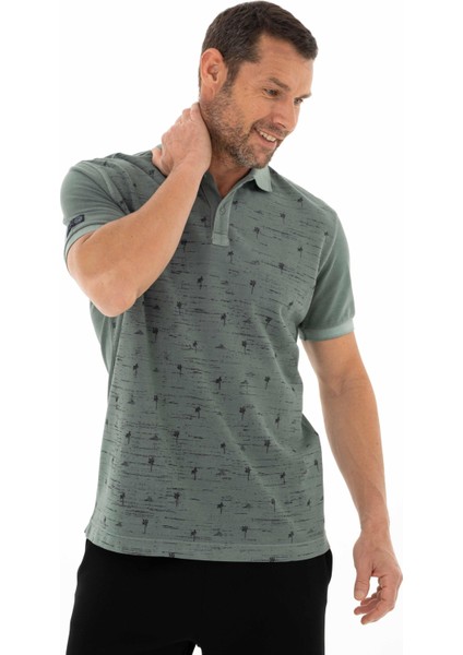Erkek Regular Fit Parça Boyama Polo Yaka Tişört Y25374376101