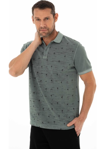 Erkek Regular Fit Parça Boyama Polo Yaka Tişört Y25374376101