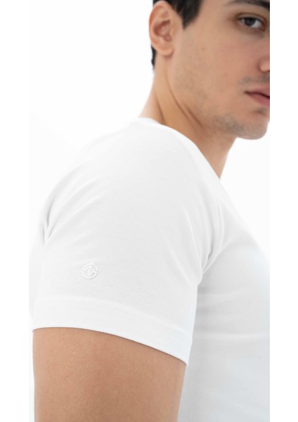 Erkek Slim Fit V Yaka Tişört Y25344452801