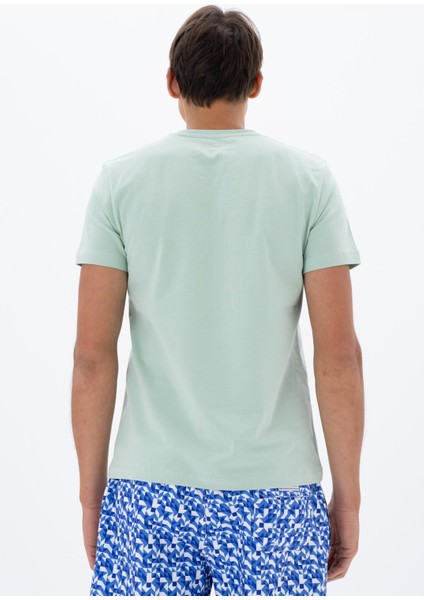 Erkek Slim Fit Bisiklet Yaka Tişört Y25344451901