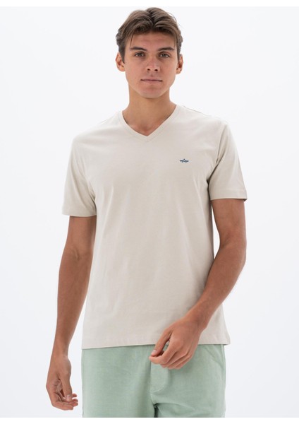 Erkek Regular Fit V Yaka Tişört Y25344404201