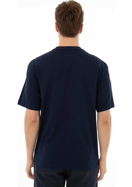 Erkek Oversize Bisiklet Yaka Tişört Y25344403901