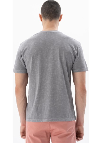 Erkek Regular Fit Parça Boyama Bisiklet Yaka Tişört Y25344490001