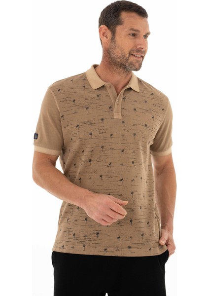 Erkek Regular Fit Parça Boyama Polo Yaka Tişört Y25374376101