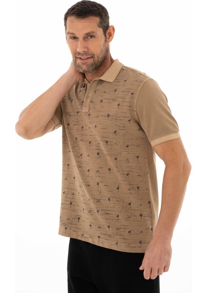 Erkek Regular Fit Parça Boyama Polo Yaka Tişört Y25374376101