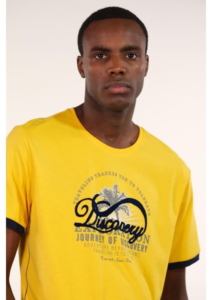 Erkek Büyük Beden Bisiklet Yaka Tişört Y22374868201