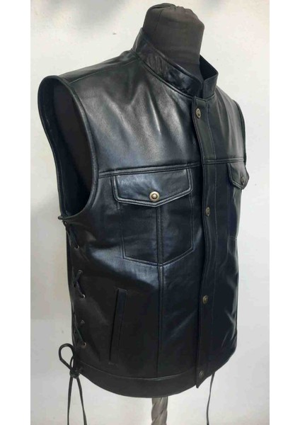 Hakiki Deri Motorcu Chopper Yelek modelleri