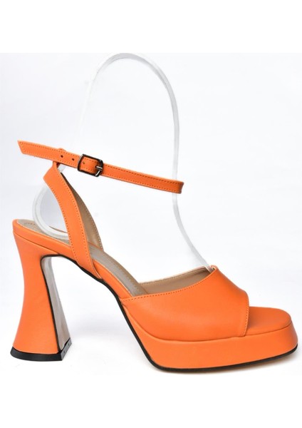 P404851009 Turuncu Platform Kalın Topuklu Kadın Ayakkabı indirimleri