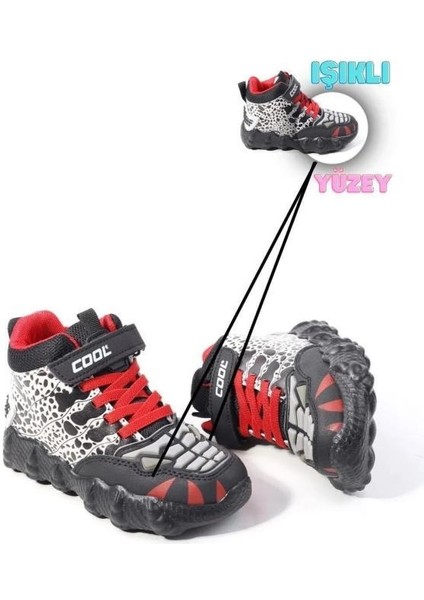 Godzilla Erkek Çocuk Günlük Işıklı Sneaker Uzun Spor Bot