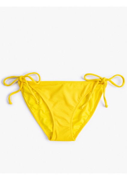 Basic Bikini Altı Yanları Bağlama Detaylı Dokulu Normal Bel