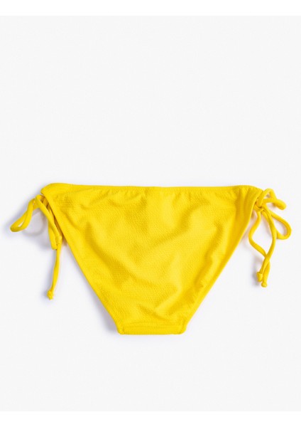 Basic Bikini Altı Yanları Bağlama Detaylı Dokulu Normal Bel