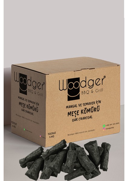 Mangal Kömürü - Meşe Mangal Kömürü - Semaver Kömürü - Tozsuz ve Issiz - 5 kg