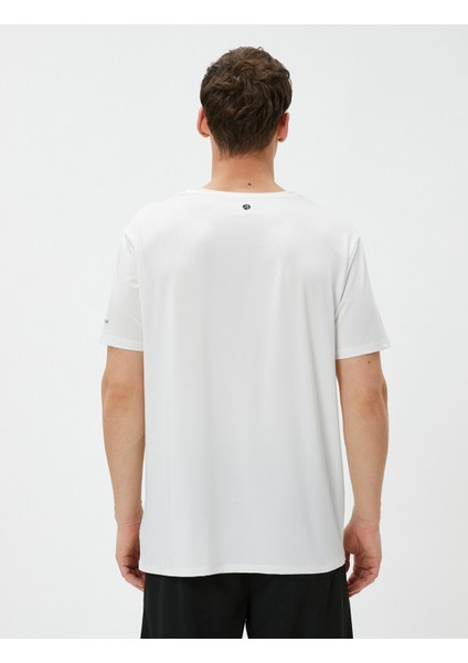 Spor Tişört Slogan Baskılı Bisiklet Yaka Kısa Kollu fırsatları