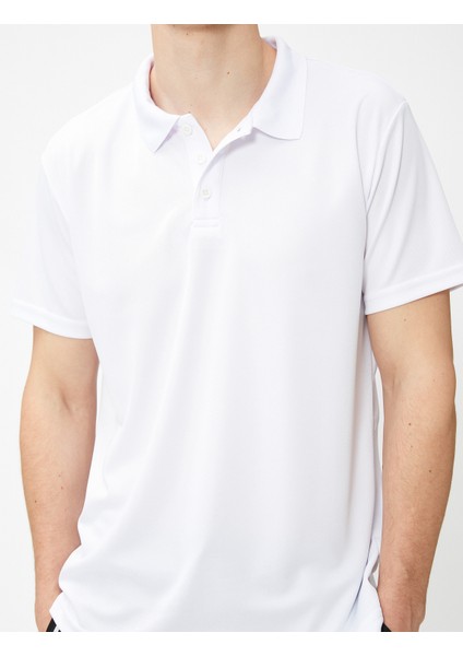 Basic Spor Tişört Polo Yaka Düğmeli Kısa Kollu indirimleri