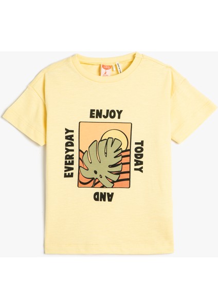 Tişört Kısa Kollu Bisiklet Yaka Pamuklu