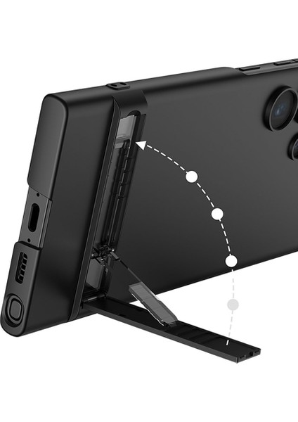 Galaxy S23 Ultra Kılıf Zore Kamera Korumalı Dikey Standlı Ays Kılıf