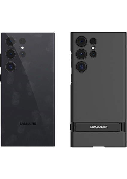 Galaxy S23 Ultra Kılıf Zore Kamera Korumalı Dikey Standlı Ays Kılıf