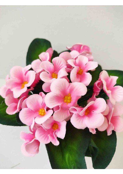 Doğal Dokulu Menekşe Beyaz Saksıda Yapay Çiçek modelleri