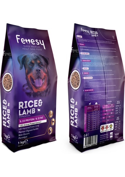 Yetişkin Köpek Maması 1 kg Kuzu&pirinç